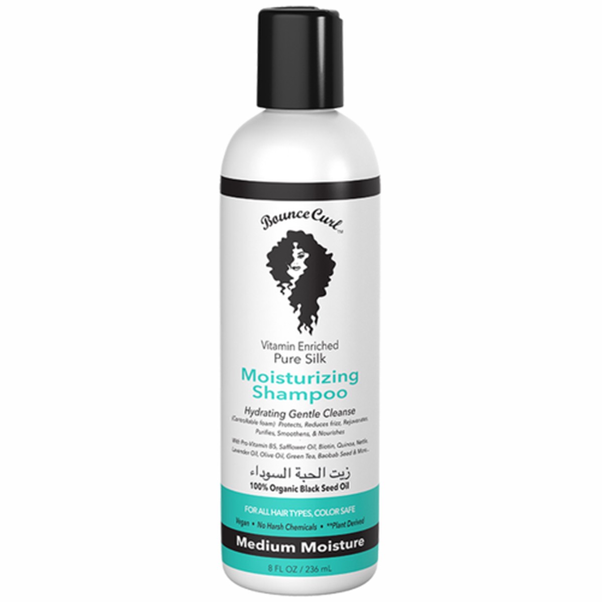 Bounce Curl Pure Silk Moisturizing Shampoo for Hydrated, Defined Curly & Wavy Hair 236ml/7.98 oz