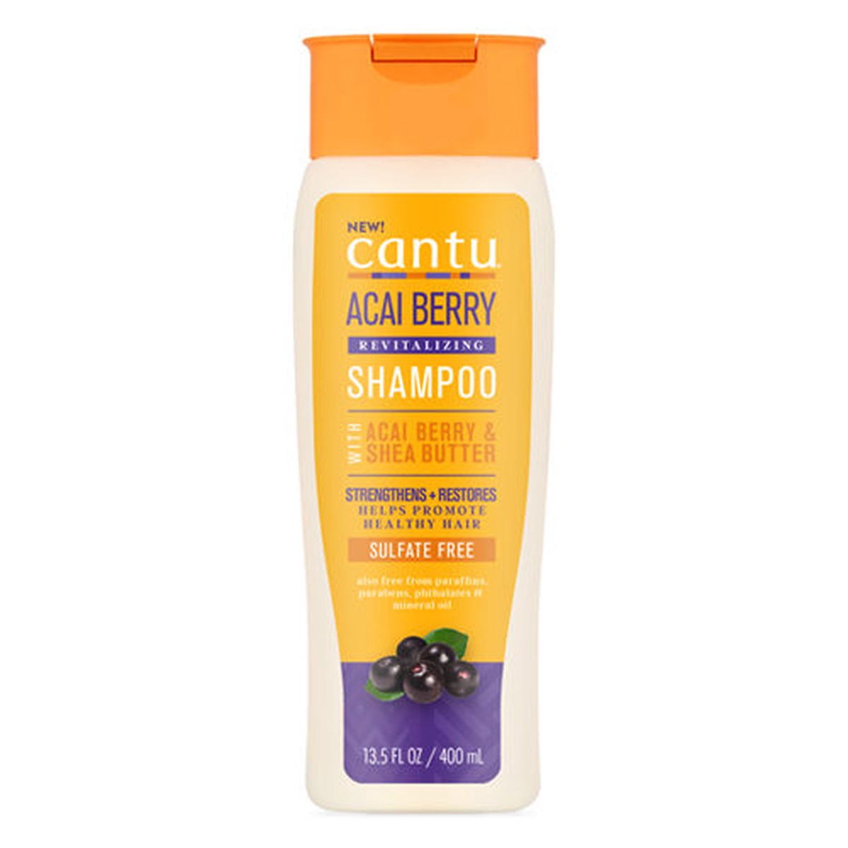 Cantu Acai Berry Shampoo 13.5 oz / 400 ml - For Curly, Coily & Wavy Hair