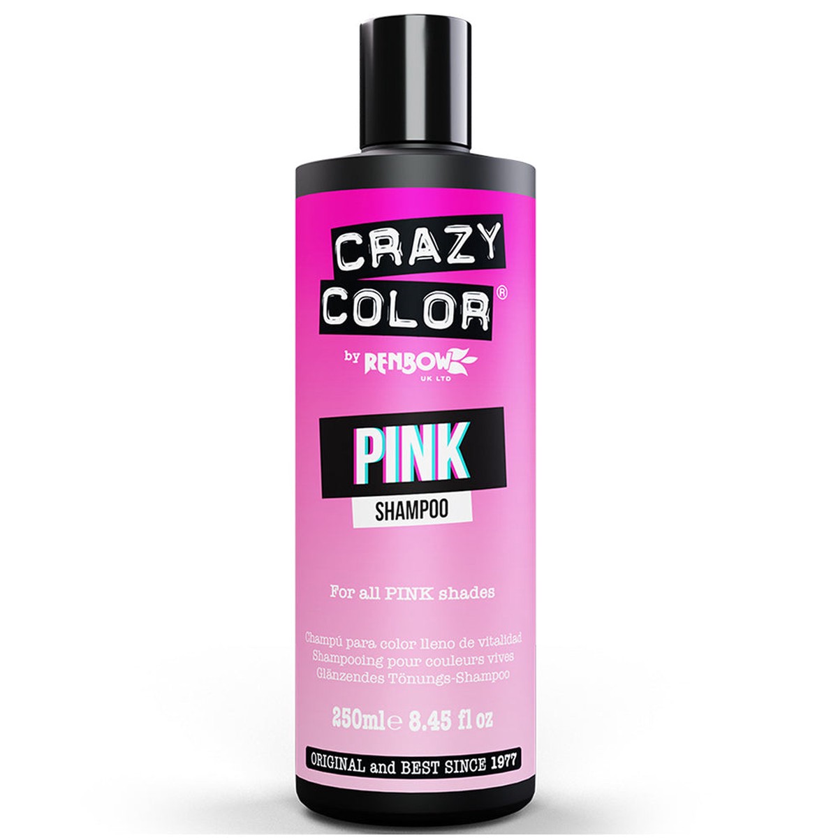 Crazy Color Pink Shampoo Vibrant Color Maintenance & Refresh for Pink & Rose Gold Hair 250 ml / 8.45 oz