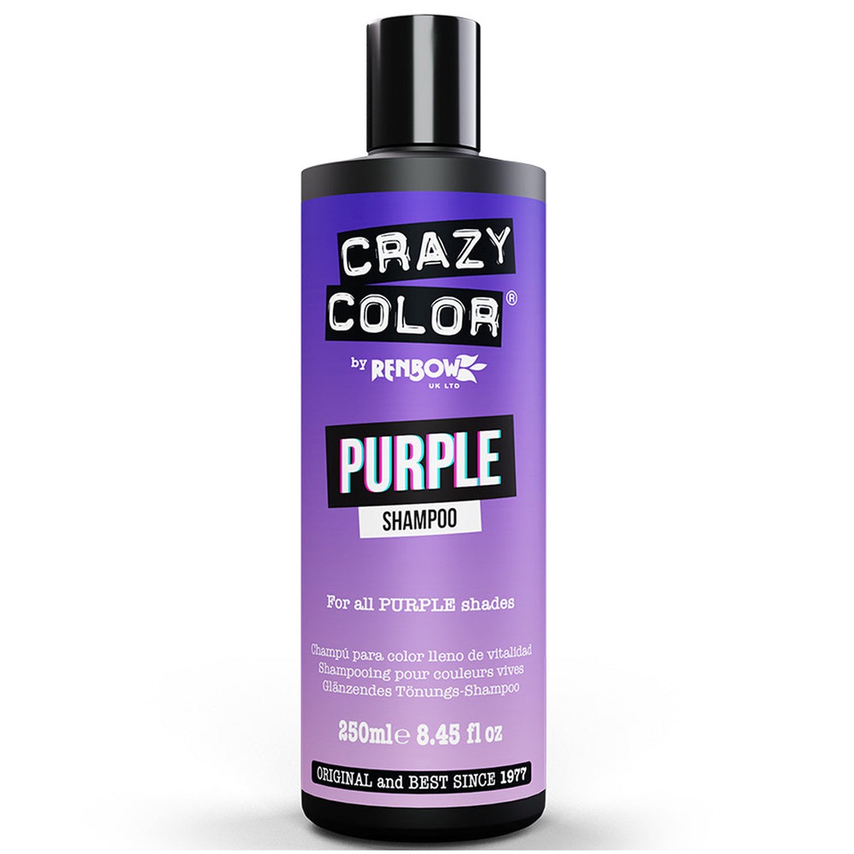 Crazy Color Purple Shampoo Neutralises Yellow Tones for Blonde, Platinum, Silver & Grey Hair 250 ml / 8.45 oz