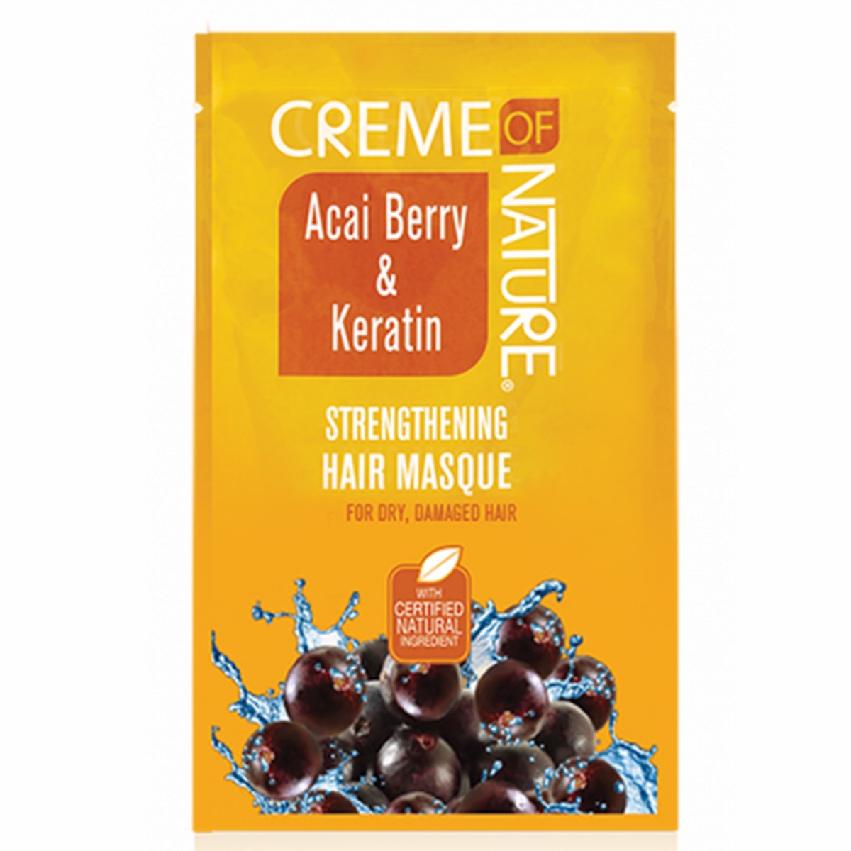 Creme of Nature Acai Berry & Keratin Hair Masque: Strengthening & Damage Repair for Weak, Damaged Hair 1.76 oz (52 ml)