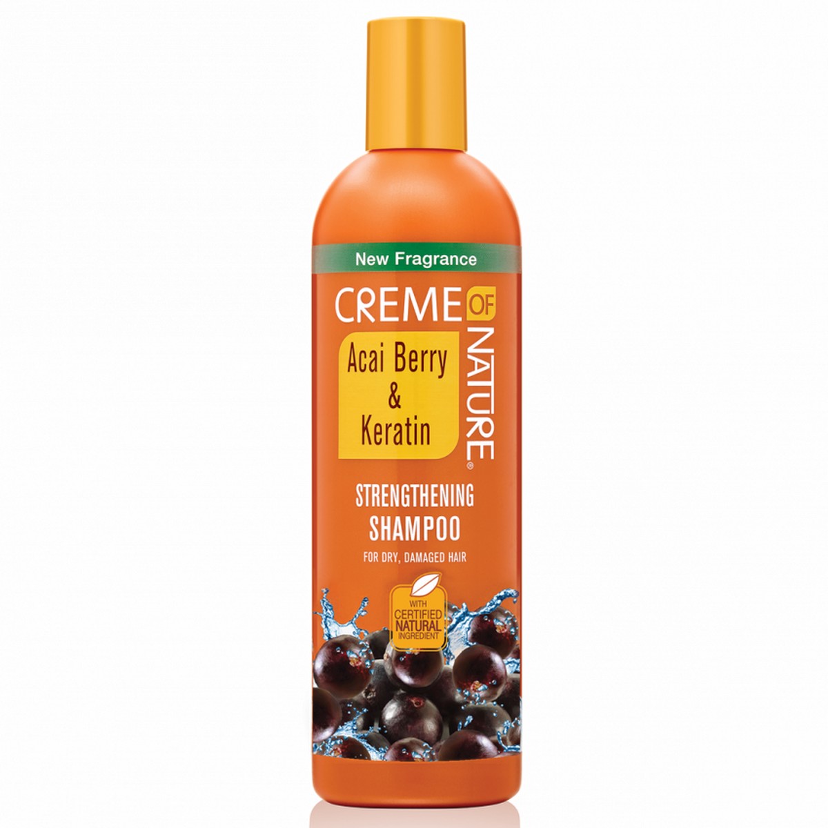Creme Of Nature Acai Berry & Keratin Strengthening Shampoo 12 oz / 355 ml - For Damaged & Dry Hair Repair