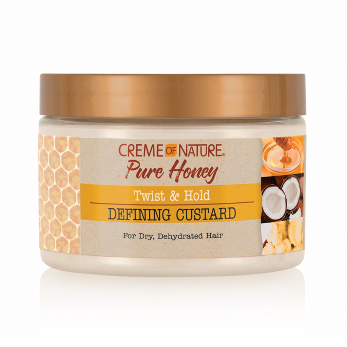 Creme of Nature Pure Honey Twist & Hold Defining Custard 11.5 oz / 340 ml - For Defined Curls & Twist-Outs