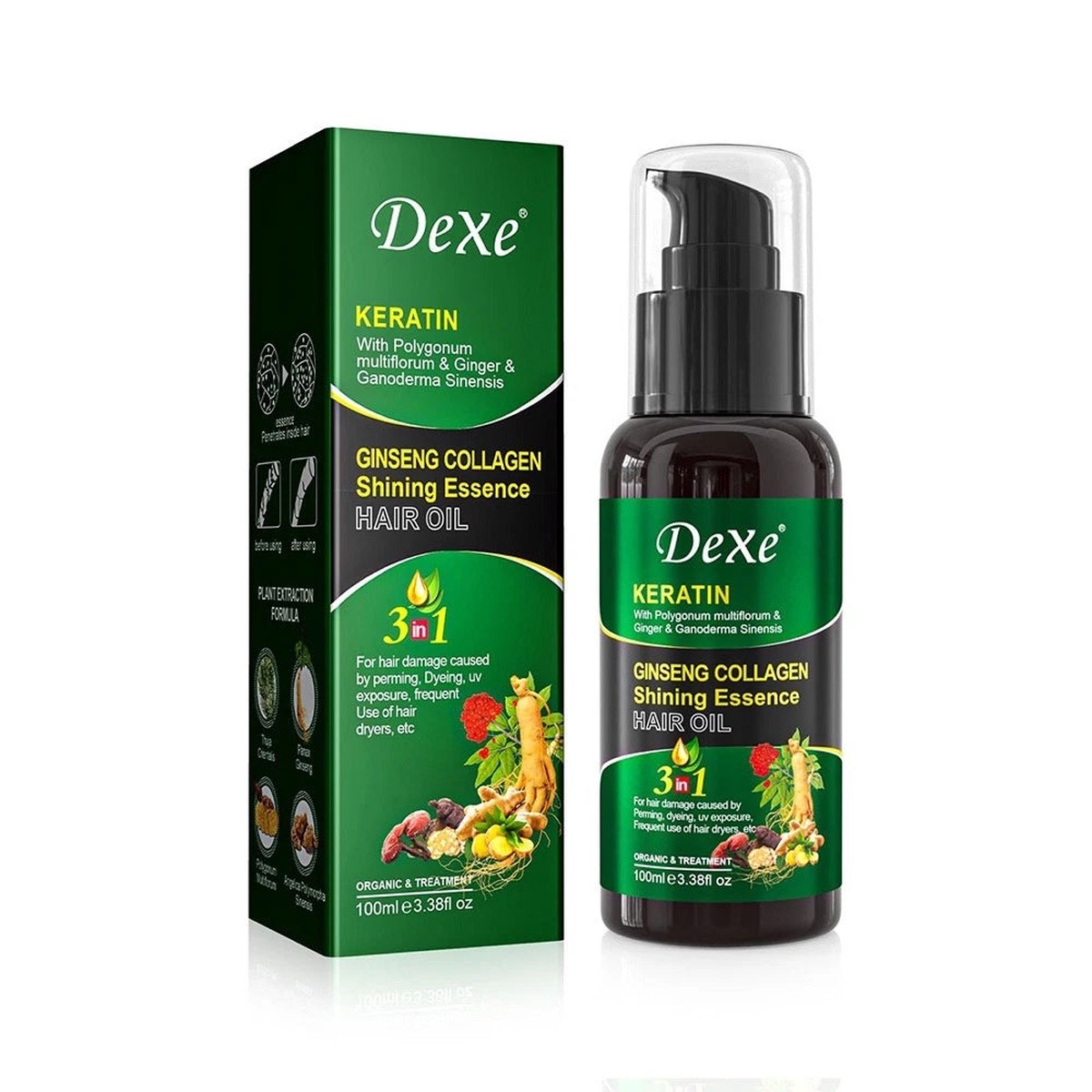 Dexe Keratin Ginseng Collagen Repair Hair Oil 80ml