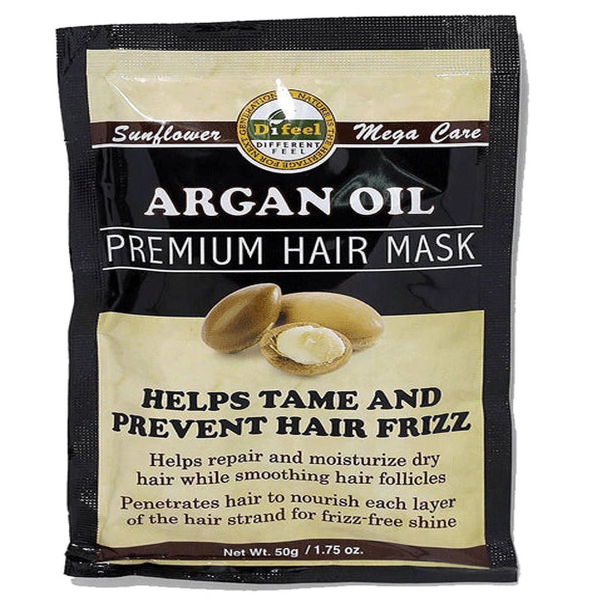 Difeel Argan Oil Premium Hair Mask - Deep Hydration & Shine for All Hair Types 50g/1.76 oz