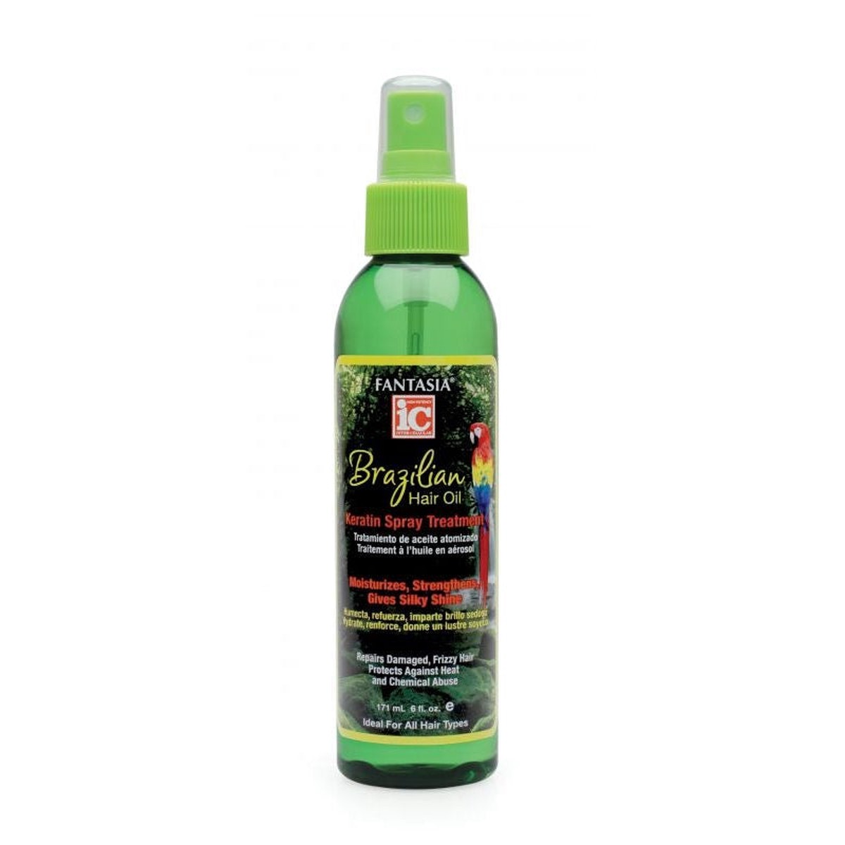 Fantasia IC Brazilian Hair Oil Keratin Spray Treatment for Frizz Control & Shine - 171ml / 5.78 oz