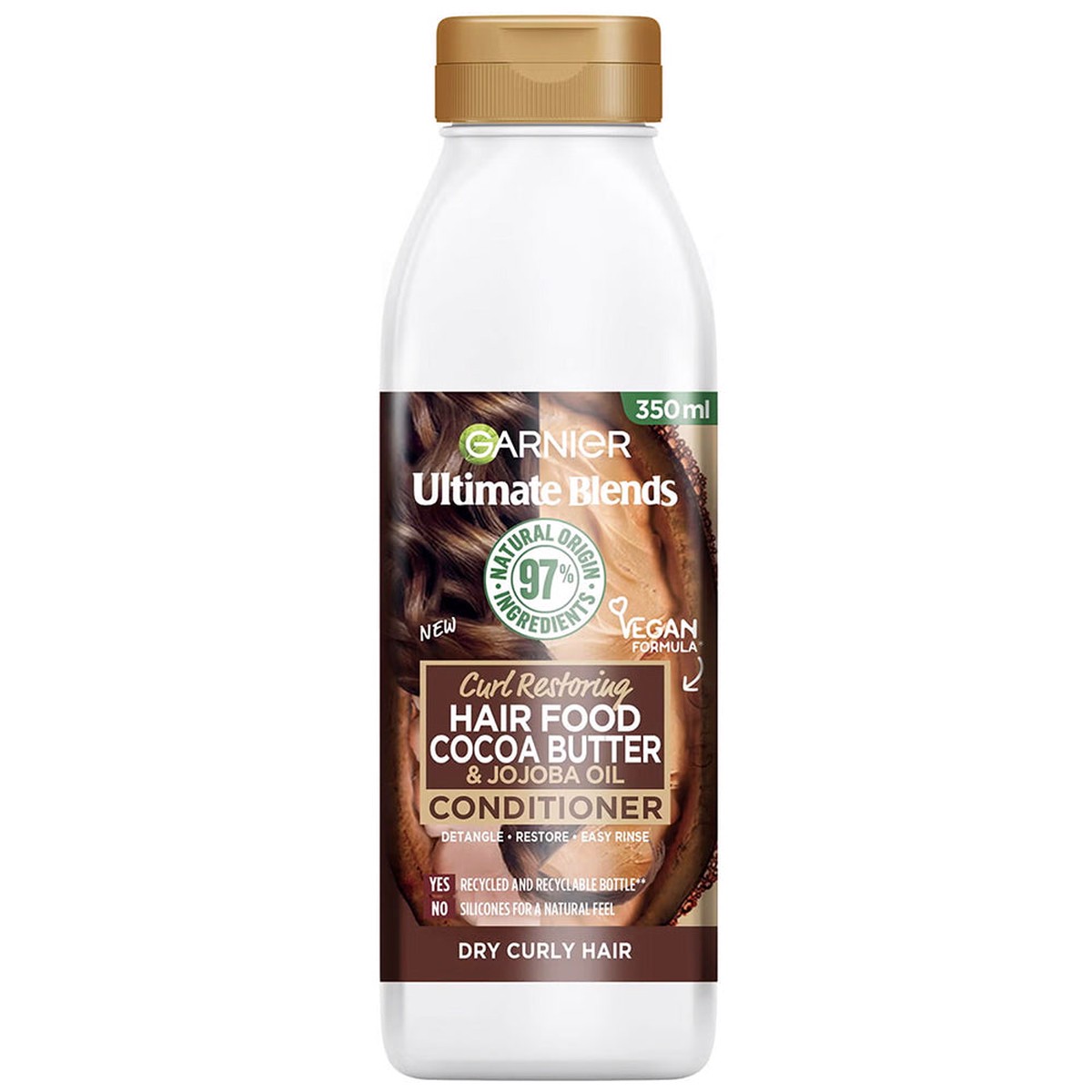 Garnier Hair Food Cocoa Butter & Jojoba Oil Conditioner Deeply Nourishing & Repairing for Dry, Frizzy & Damaged Hair 350 ml / 11.83 oz