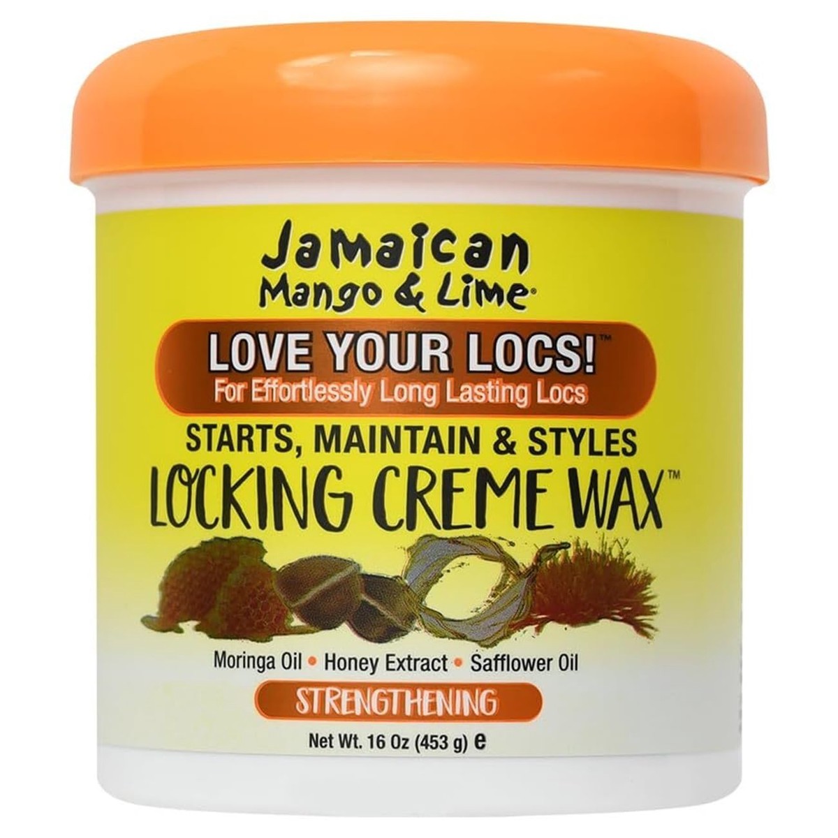 Jamaican Mango & Lime Locking Creme Wax Long-Lasting Hold for Locs and Twists 453 g/16 oz