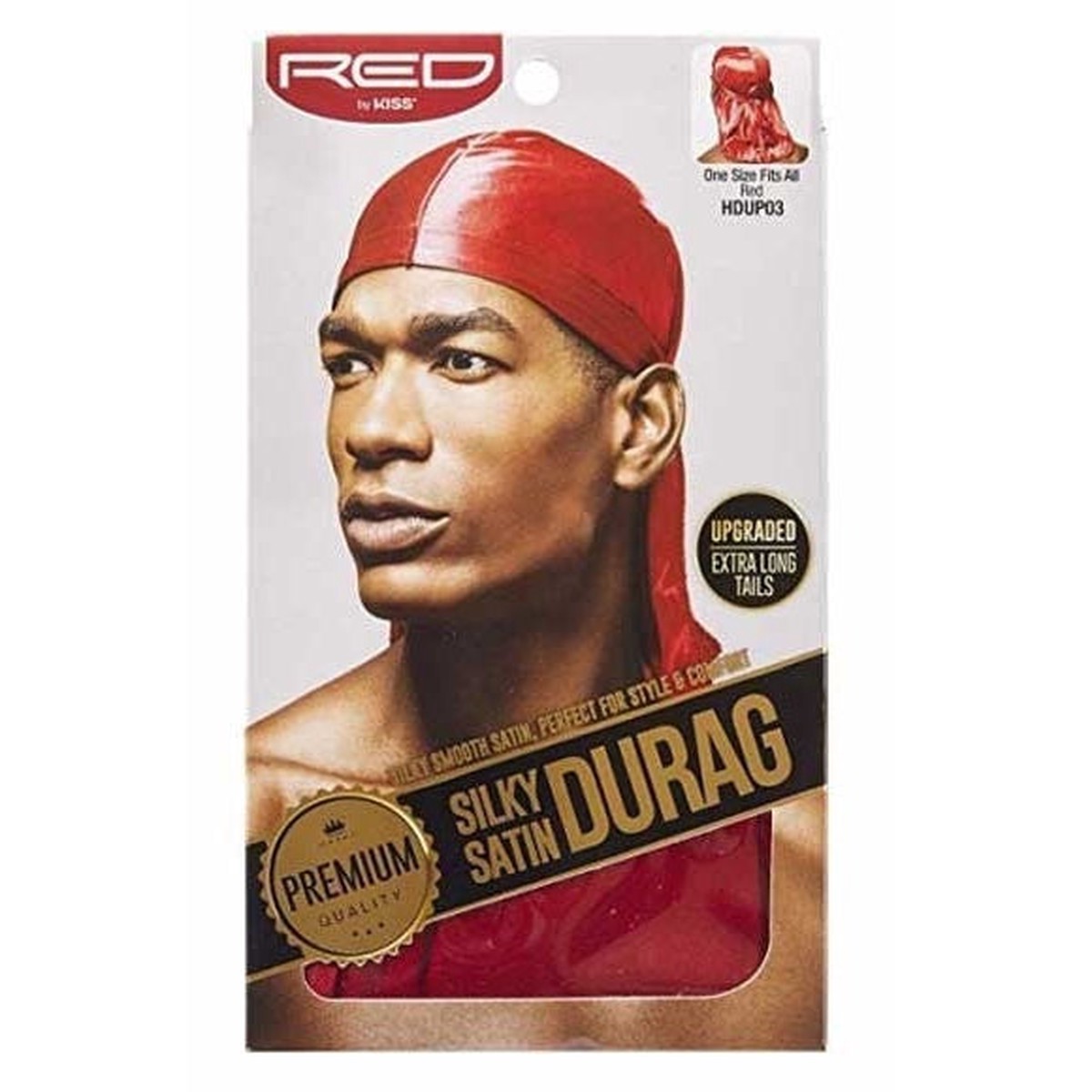 Red by Kiss Silky Satin Durag Red HDUP03 Ultimate Wave Definition & Hair Protection for All Hair Types One Size